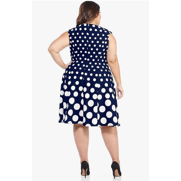 London Times Women's Cap Sleeve Fit and Flare-Elegant Summer Dress - Picture 2 of 8